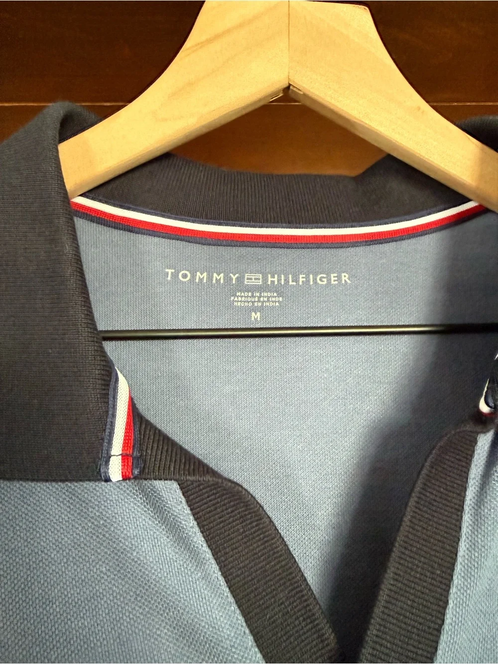 Tommy Hilfiger - Open Neck Polo - Light Blue / Black - Men’s Medium NWOT